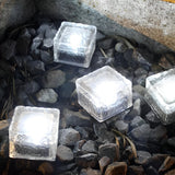 Solar Powered Ice Brick Lights Waterproof Outdoor Decorative Landscape Lighting for Pathway Garden Step