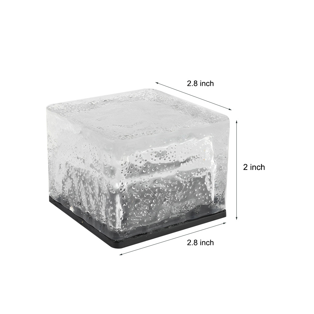 Solar Powered Ice Brick Lights Waterproof Outdoor Decorative Landscape Lighting for Pathway Garden Step