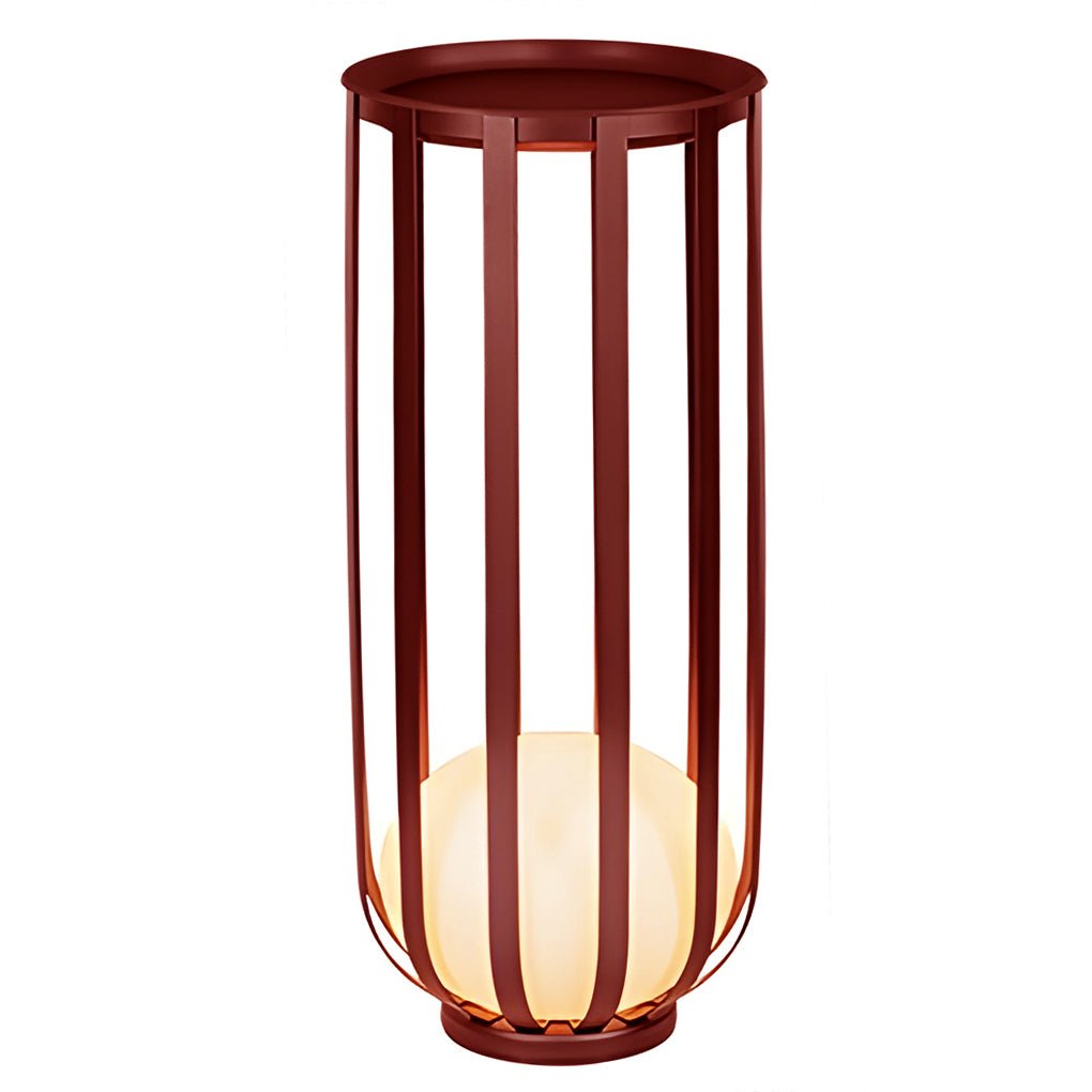 Solar Powered Industrial Outdoor Floor Lantern LED Lamp with Integrated Utility Tray