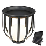 Solar Powered Industrial Outdoor Floor Lantern LED Lamp with Integrated Utility Tray