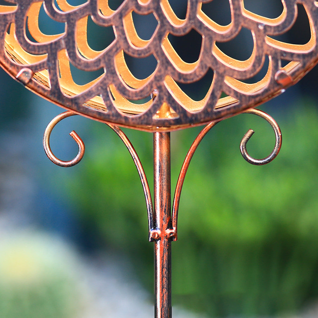 Solar Powered Iron Hollow Flower Projection Path Lights Waterproof Outdoor Decorative Garden Stake