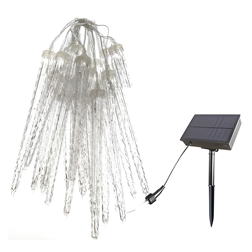 Solar Powered LED Icicle Fairy String Lights Waterproof Outdoor Garden Decor
