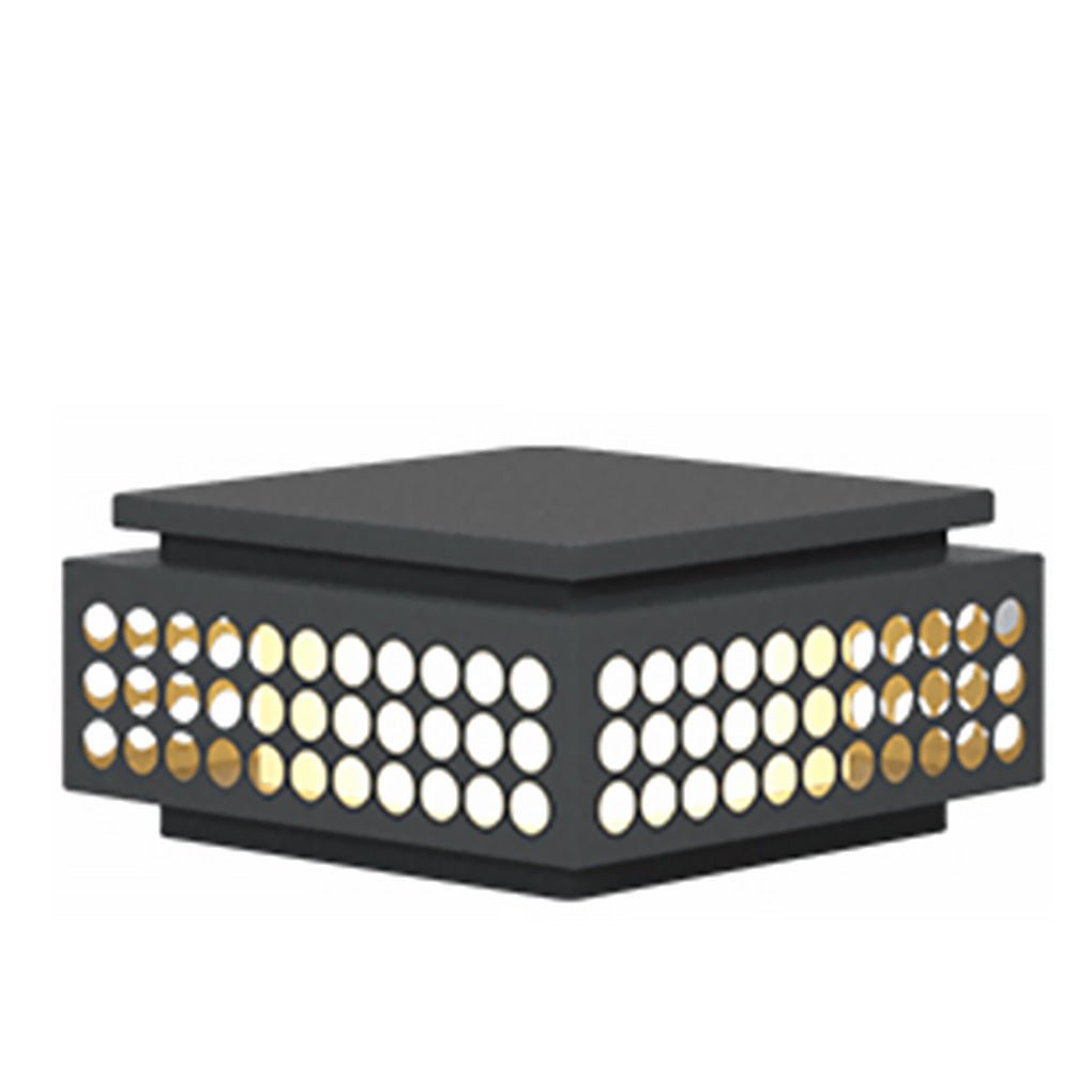 Solar Powered LED Outdoor Garden Post Light with Hollow Pattern for Villa Path and Landscape Lighting