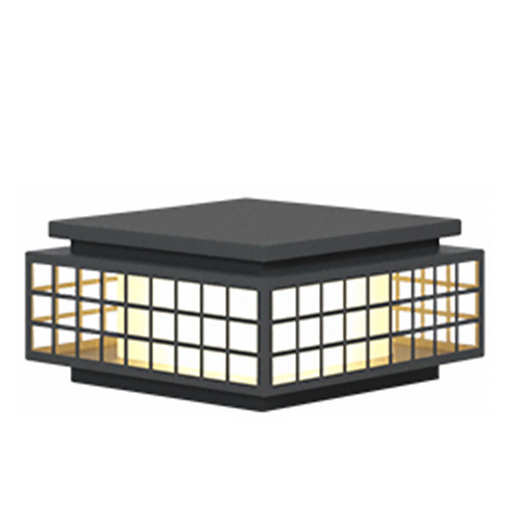 Solar Powered LED Outdoor Garden Post Light with Hollow Pattern for Villa Path and Landscape Lighting