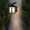 Solar Powered LED Outdoor Wall Sconce Dimmable with Remote Waterproof Black Porch Light