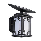 Solar Powered LED Outdoor Wall Sconce Dimmable with Remote Waterproof Black Porch Light