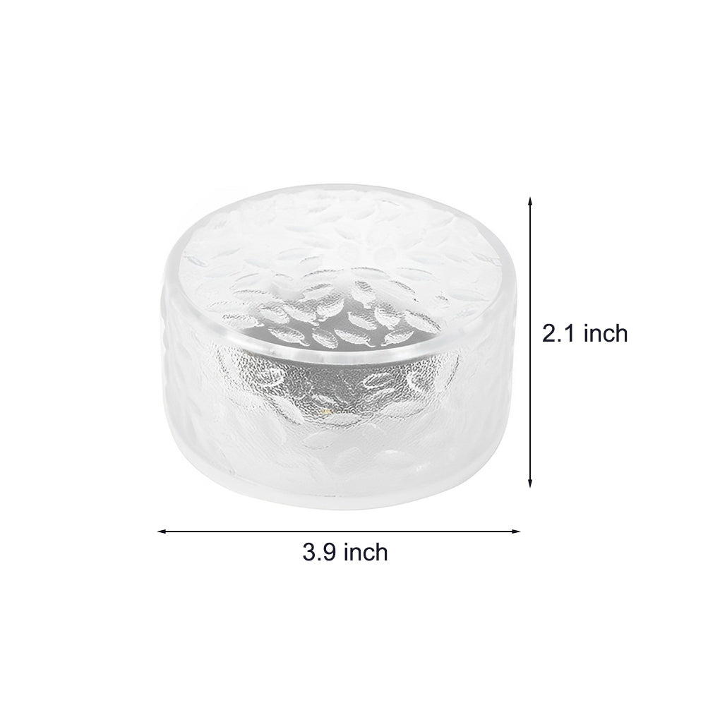 Solar Powered LED Round Ice Brick Step Lights Waterproof Outdoor Garden Path Lighting 4 Pack