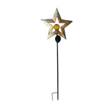 Solar Powered Moon and Flame Garden Stakes with Cracked Glass LED Projection Lighting