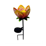 Solar Powered Moon and Flame Garden Stakes with Cracked Glass LED Projection Lighting