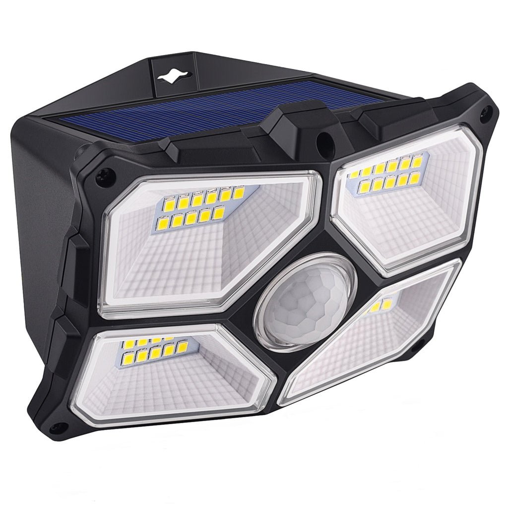 Solar Powered Motion Sensor Outdoor Wall Lamp IP65 Waterproof LED Garden Sconce Light for Garage and Driveway