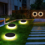Solar Powered Outdoor Ground Disk Lights Waterproof Recessed Garden Pathway Lighting for Lawns and Decks