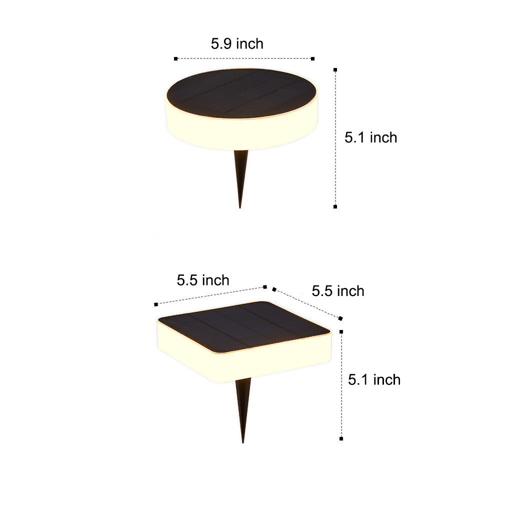 Solar Powered Outdoor Ground Disk Lights Waterproof Recessed Garden Pathway Lighting for Lawns and Decks