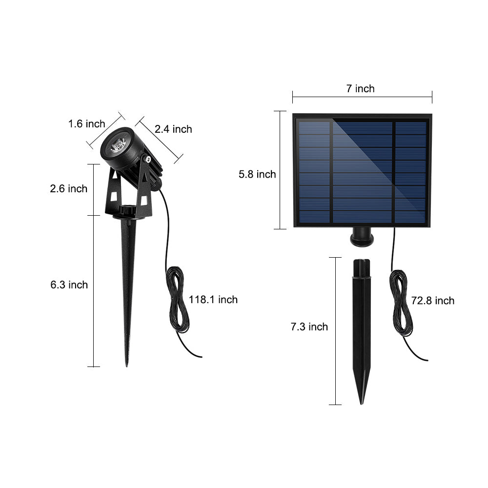 Solar Powered Outdoor Landscape Spotlight with 4 in 1 Adjustable LED Lighting for Gardens and Walls