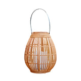 Solar Powered Outdoor Lantern Waterproof Bamboo Style LED Candle Light for Garden Patio Yard