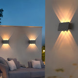Solar Powered Outdoor LED Wall Sconce IP65 Waterproof Up and Down Lights for Garden and Balcony Decor