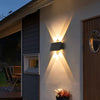 Solar Powered Outdoor LED Wall Sconce IP65 Waterproof Up and Down Lights for Garden and Balcony Decor