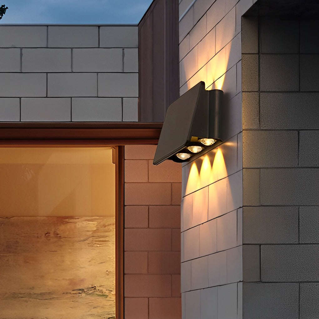 Solar Powered Outdoor LED Wall Sconce IP65 Waterproof Up and Down Lights for Garden and Balcony Decor