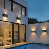 Solar Powered Outdoor LED Wall Sconce IP65 Waterproof Up and Down Lights for Garden and Balcony Decor