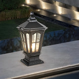 Solar Powered Outdoor Pillar Lights Waterproof Aluminum Fence Post Lantern for Garden Path and Yard