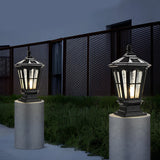 Solar Powered Outdoor Pillar Lights Waterproof Aluminum Fence Post Lantern for Garden Path and Yard