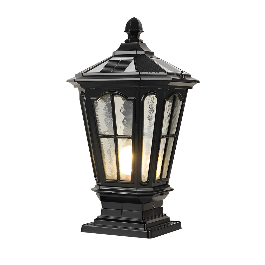 Solar Powered Outdoor Pillar Lights Waterproof Aluminum Fence Post Lantern for Garden Path and Yard