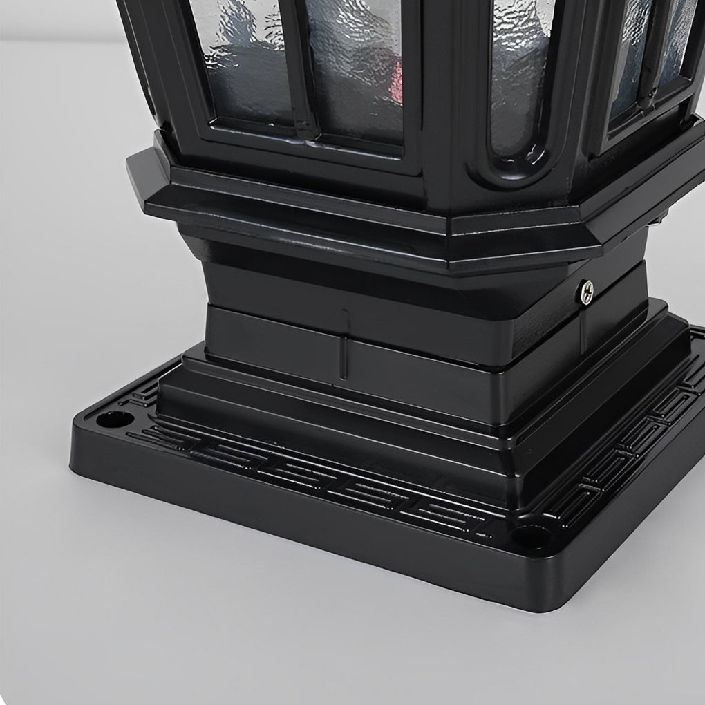 Solar Powered Outdoor Pillar Lights Waterproof Aluminum Fence Post Lantern for Garden Path and Yard