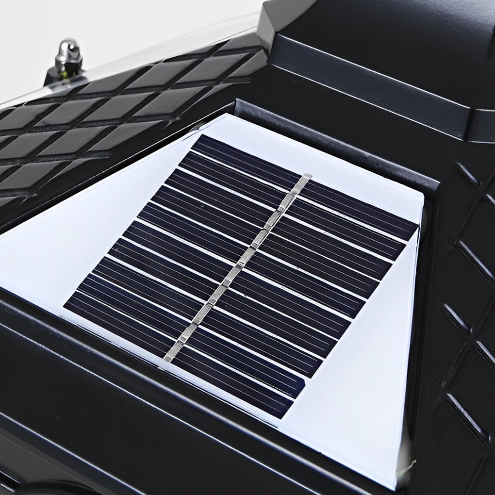 Solar Powered Outdoor Pillar Lights Waterproof Aluminum Fence Post Lantern for Garden Path and Yard