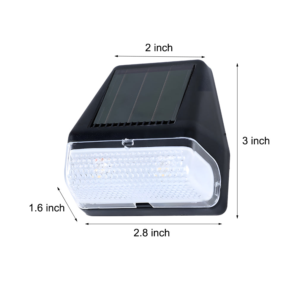 Solar Powered Outdoor Step Lights 4 Pack Waterproof Warm White LED Stairway and Fence Lighting