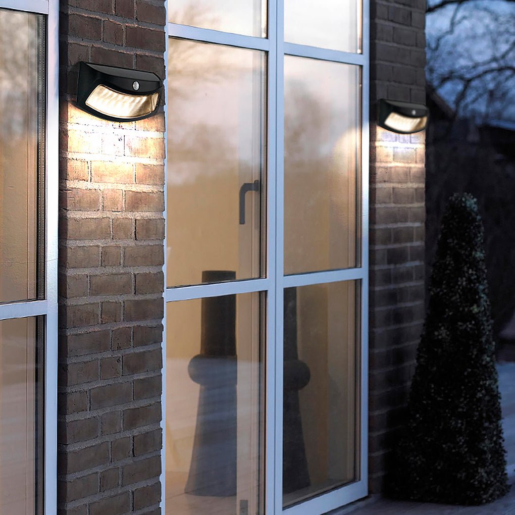 Solar Powered Outdoor Wall Lantern with Motion Sensor and Dusk to Dawn LED Security Light
