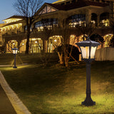 Solar Powered Retro Outdoor Pathway Light Waterproof Aluminum LED Garden Lawn Lamp