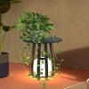 Solar Powered RGB Metal Coffee Table Lamp Waterproof Outdoor Floor Lantern for Garden and Patio