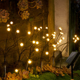 Solar Powered Swaying Firefly Garden Lights Waterproof Starburst Pathway Lighting 2 Pack Warm White