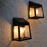 Solar Powered Tungsten Bulb Wall Lantern Outdoor Dusk to Dawn Motion Sensor Light for Garden and Porch