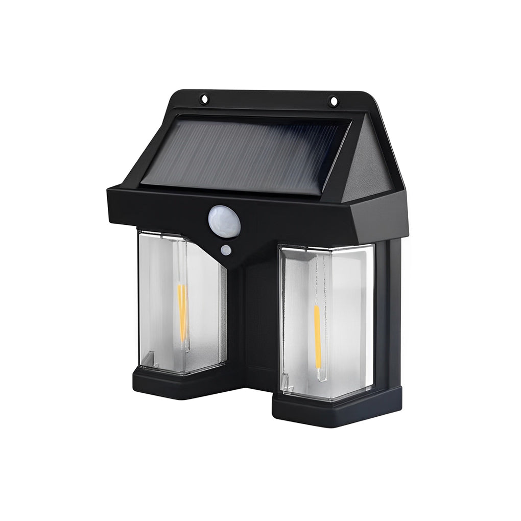 Solar Powered Tungsten Bulb Wall Lantern Outdoor Dusk to Dawn Motion Sensor Light for Garden and Porch