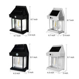 Solar Powered Tungsten Bulb Wall Lantern Outdoor Dusk to Dawn Motion Sensor Light for Garden and Porch