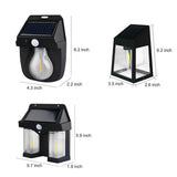 Solar Powered Tungsten Bulb Wall Lantern Outdoor Dusk to Dawn Motion Sensor Light for Garden and Porch