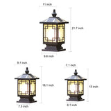Solar Powered Waterproof LED Outdoor Post Cap Lights Retro Brown Aluminum Fence Pillar Lanterns