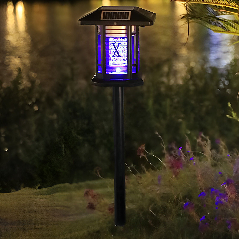 Solar Powered Waterproof Mosquito Killer Lamp for Outdoor Garden Stainless Steel LED Landscape Light