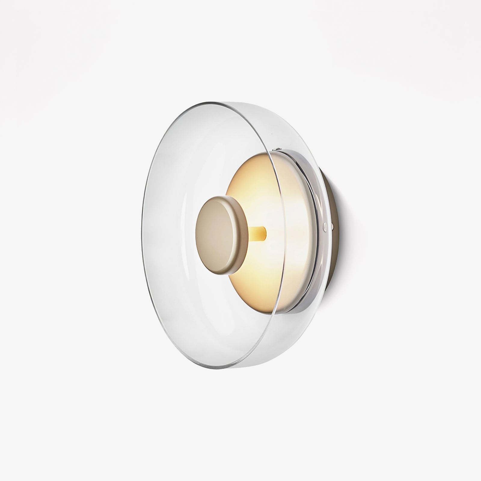 Solara Minimalist Circular LED Wall Sconce with Glass Shade for Bedroom and Hallway