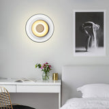 Solara Minimalist Circular LED Wall Sconce with Glass Shade for Bedroom and Hallway