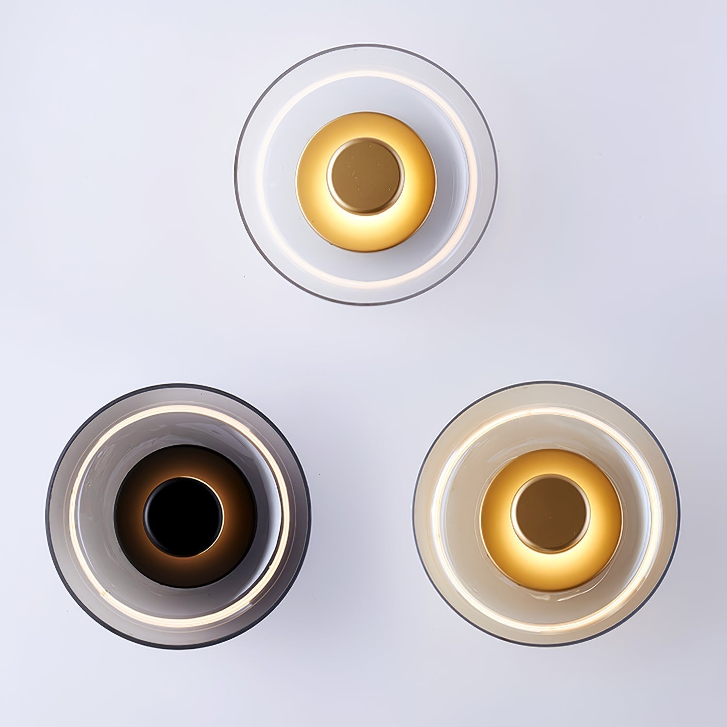 Solara Minimalist Circular LED Wall Sconce with Glass Shade for Bedroom and Hallway