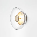 Solara Minimalist Circular LED Wall Sconce with Glass Shade for Bedroom and Hallway