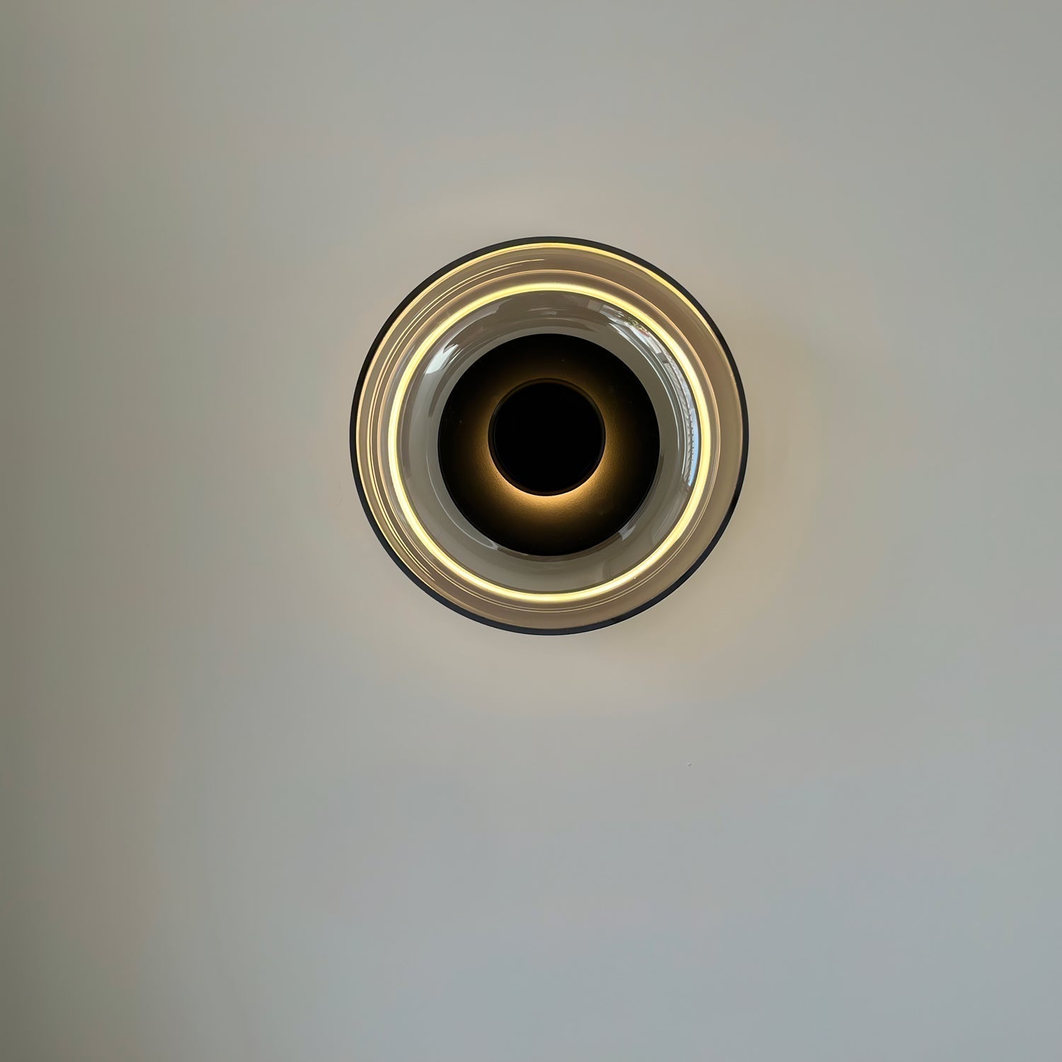 Solara Minimalist Circular LED Wall Sconce with Glass Shade for Bedroom and Hallway