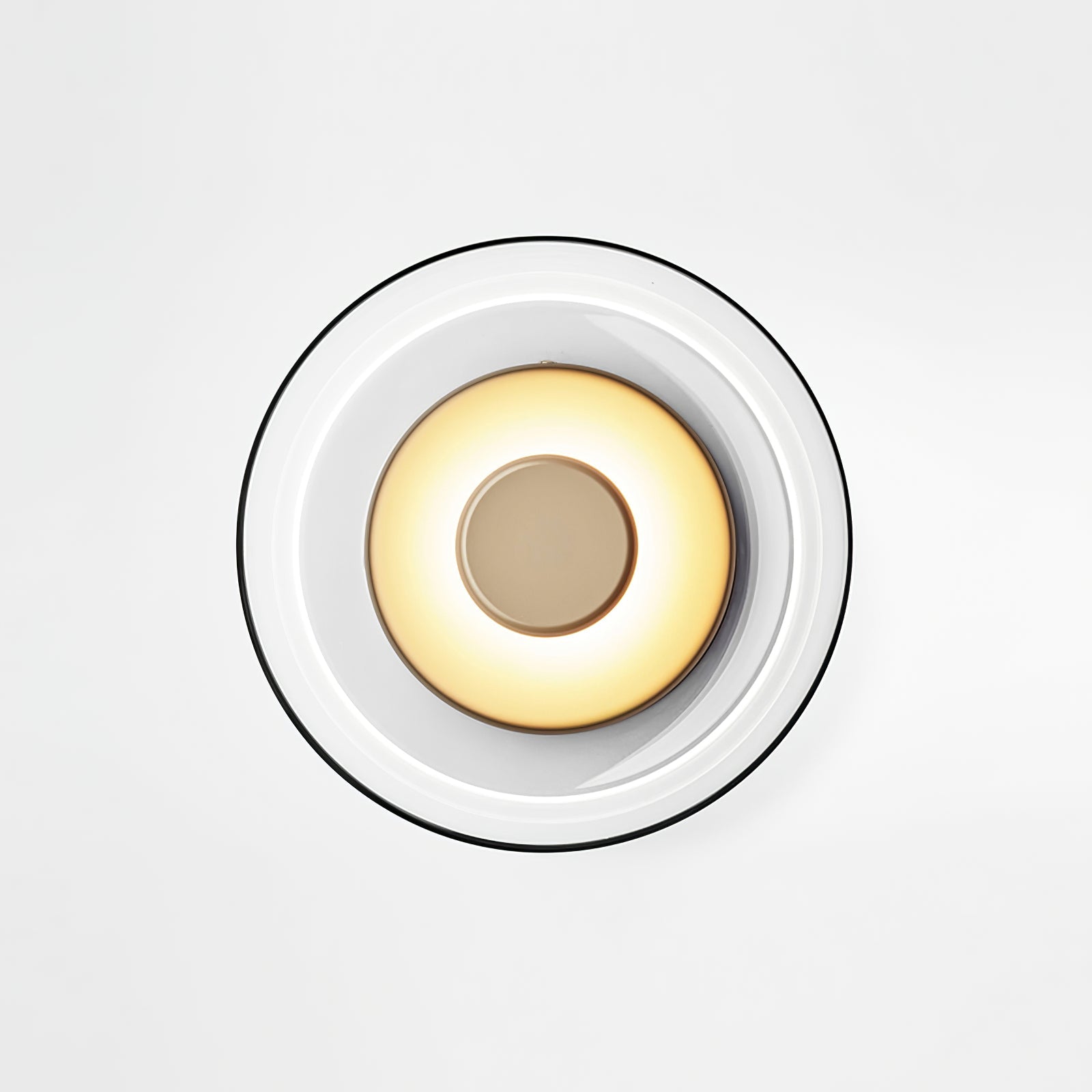 Solara Minimalist Circular LED Wall Sconce with Glass Shade for Bedroom and Hallway