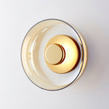 Solara Minimalist Circular LED Wall Sconce with Glass Shade for Bedroom and Hallway