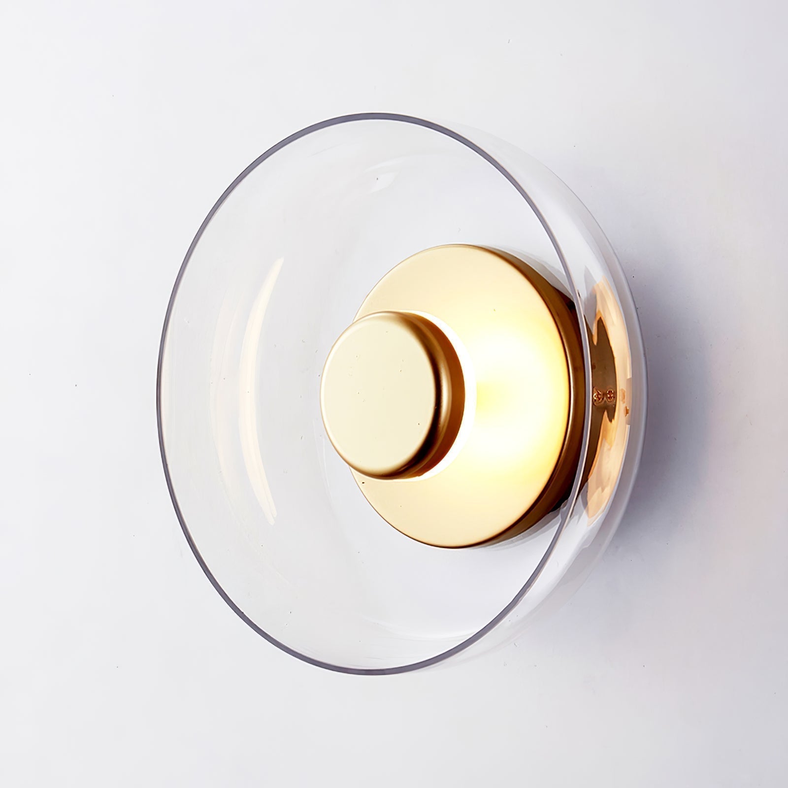 Solara Minimalist Circular LED Wall Sconce with Glass Shade for Bedroom and Hallway