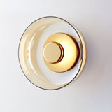Solara Minimalist Circular LED Wall Sconce with Glass Shade for Bedroom and Hallway