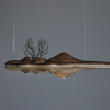 Solitude Wooden LED Pendant Light Modern Island Hanging Lamp for Dining Room and Office