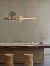 Solitude Wooden LED Pendant Light Modern Island Hanging Lamp for Dining Room and Office