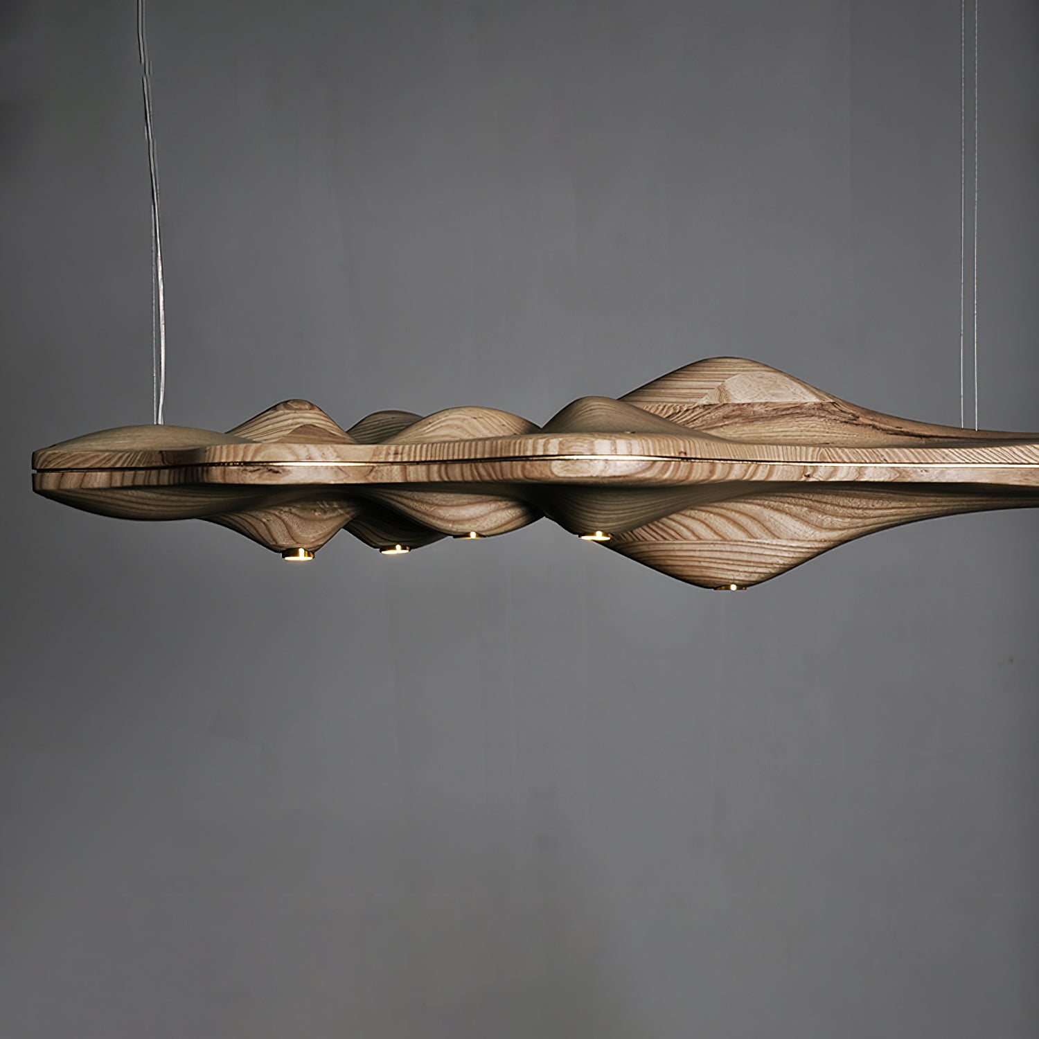 Solitude Wooden LED Pendant Light Modern Island Hanging Lamp for Dining Room and Office